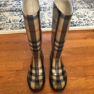 Burberry rain boots. Pre loved